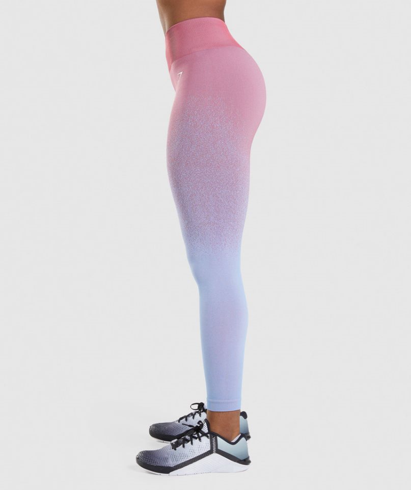 Women's Gymshark Adapt Ombre Seamless Leggings Pink / Light Blue | CA AD0618